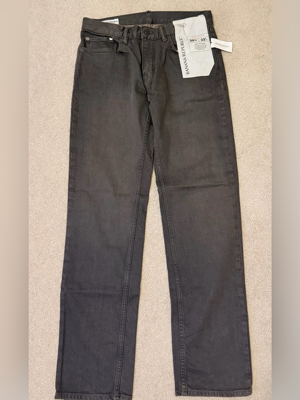 NWT Banana Republic Vintage Straight Denim Jeans Gray 30x32